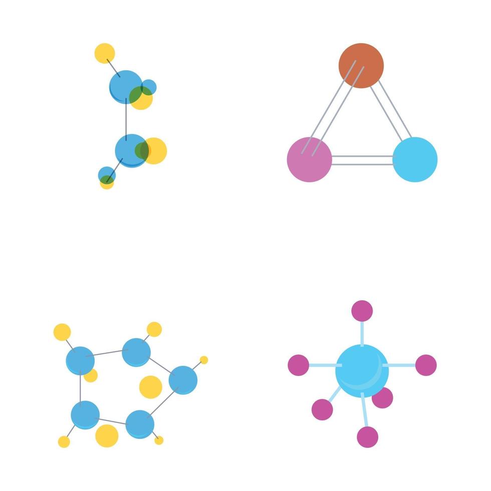 Plantilla de logotipo de símbolo de molécula, diseño de ilustraciones vectoriales vector