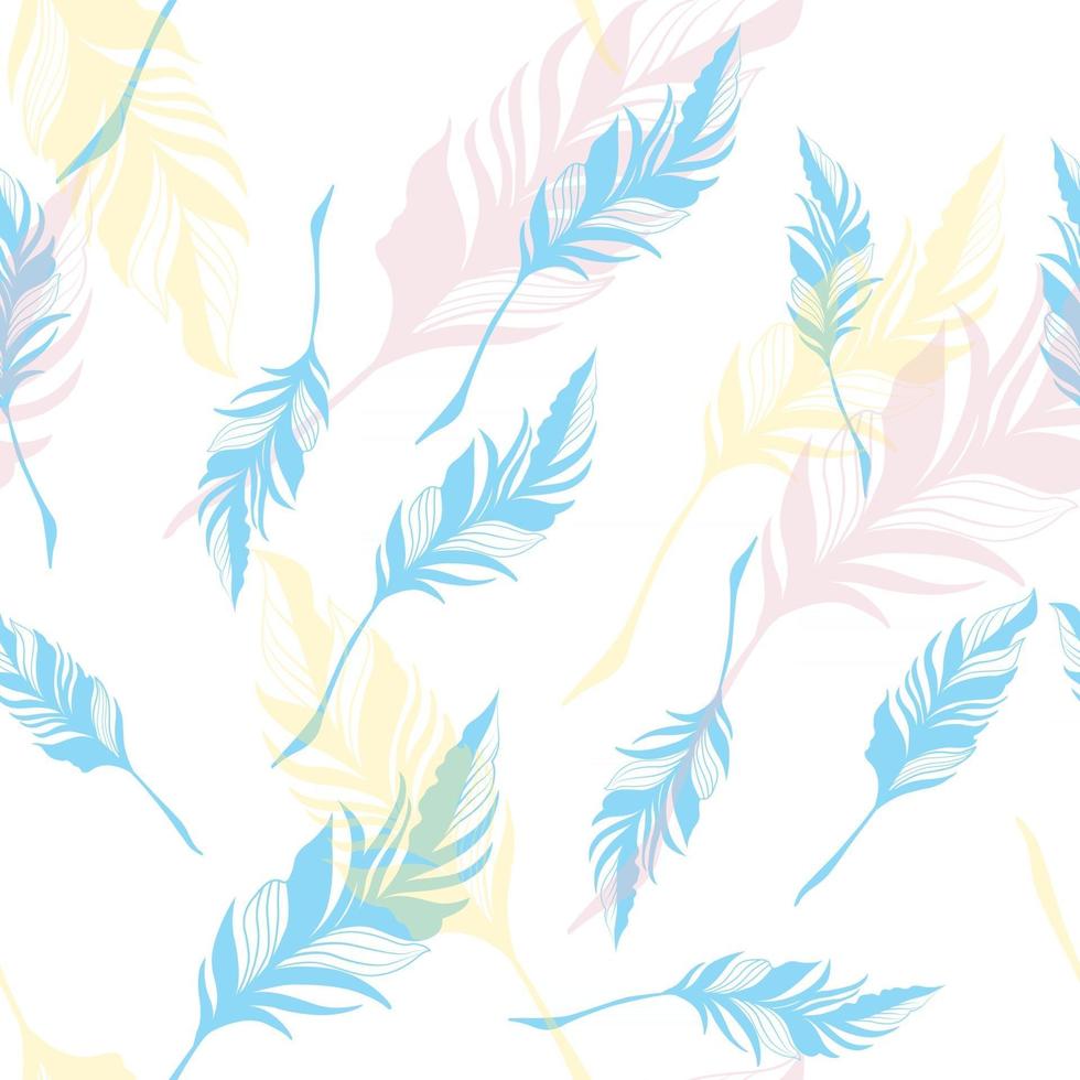 Feather seamless pattern vector