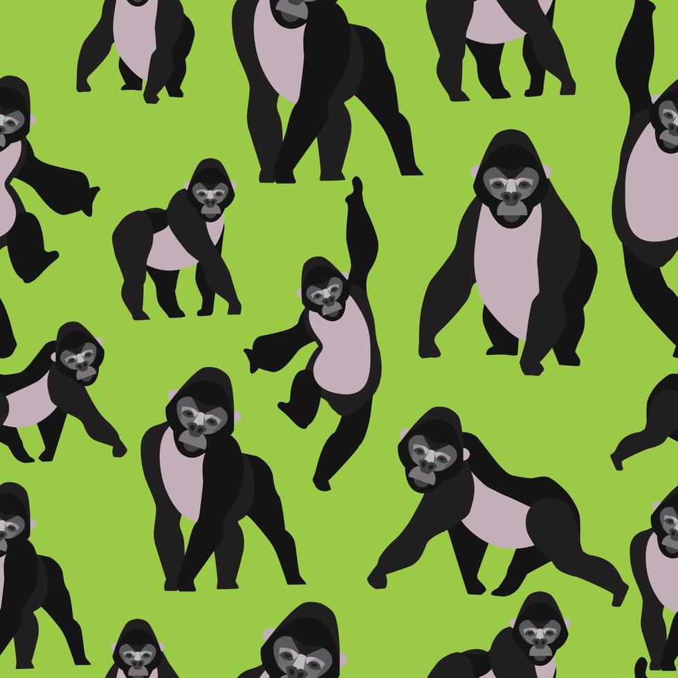 Gorilla seamless pattern vector