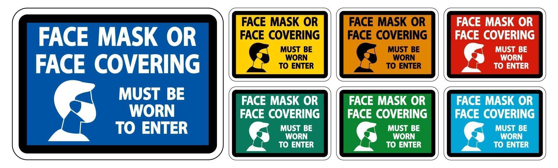 Face Mask Covering Sign on white background vector