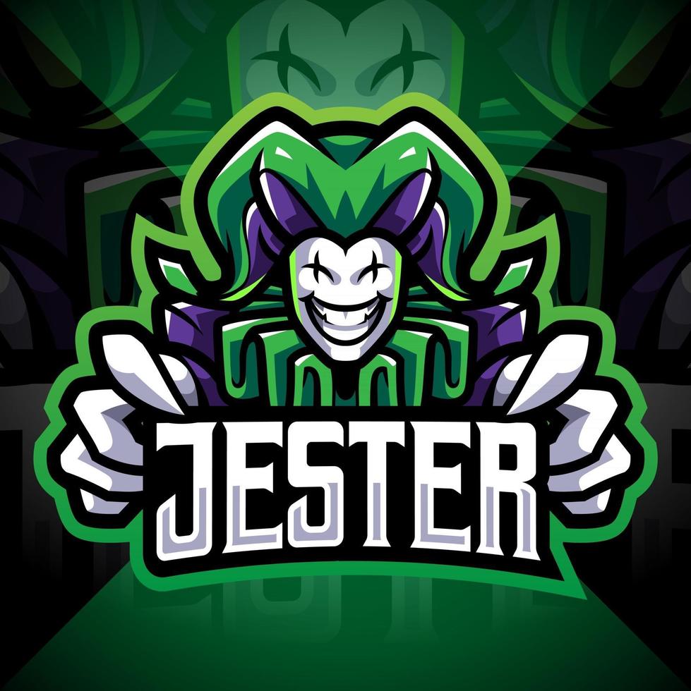 Jester esport mascot logo design vector