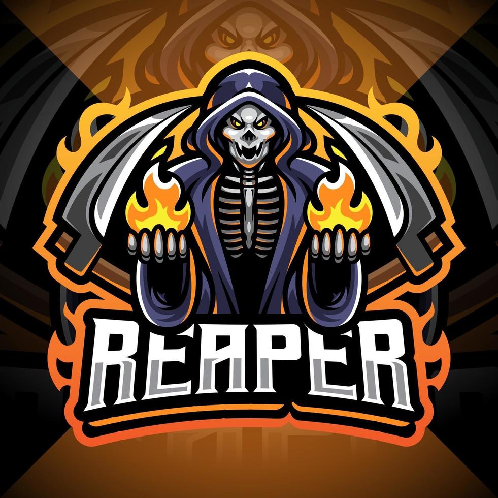 diseño del logotipo de la mascota reaper esport vector