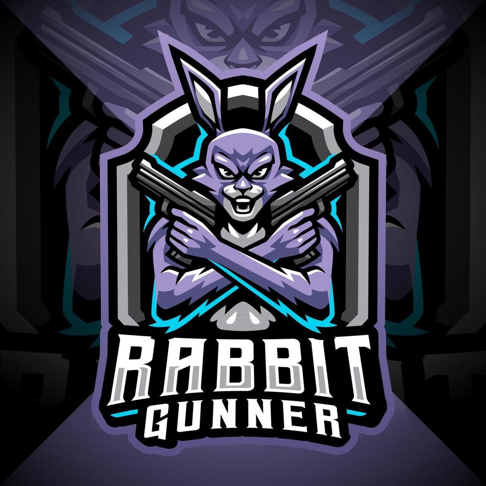 Rabbit esport mascot logo design vector