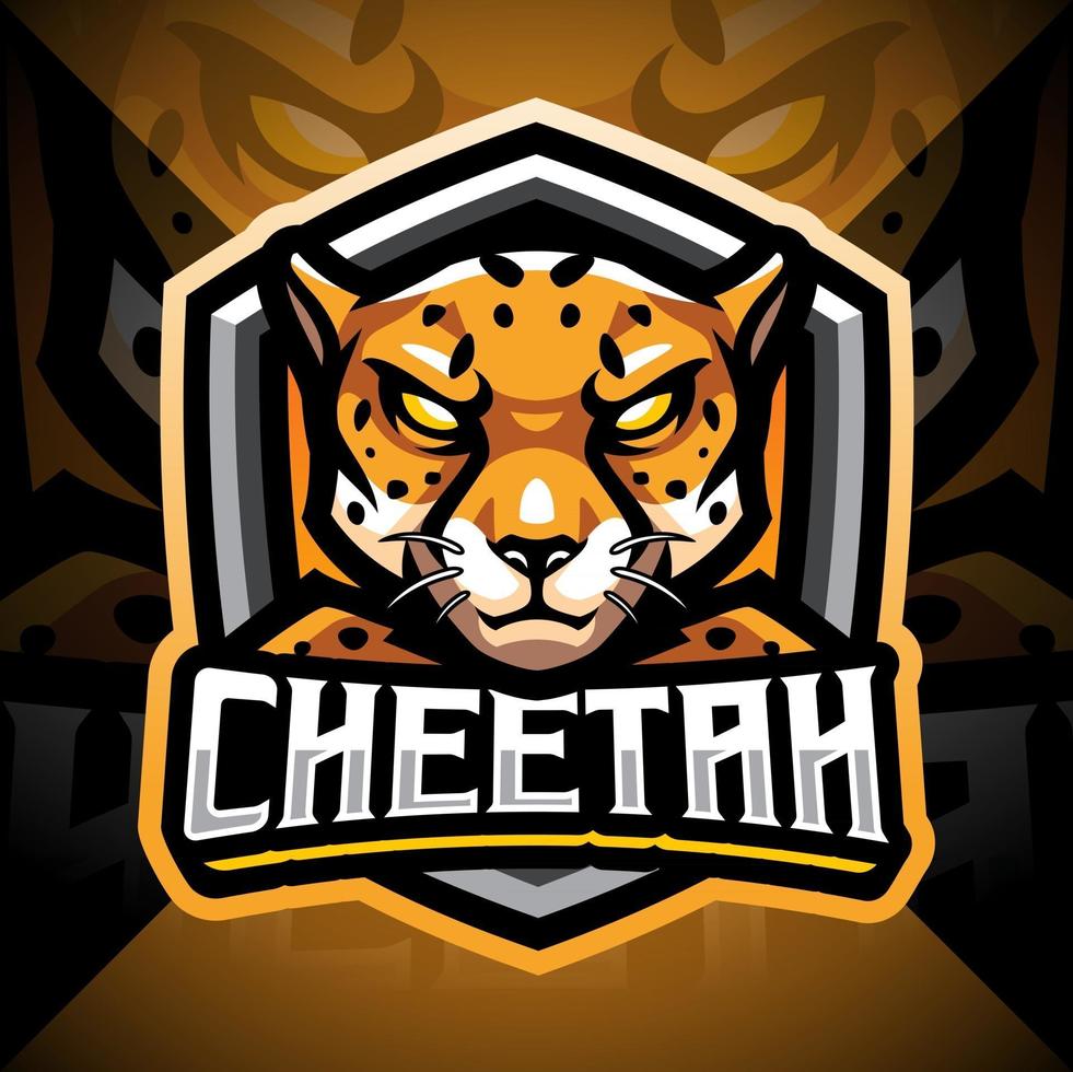 Cheetah esport mascot logo design vector