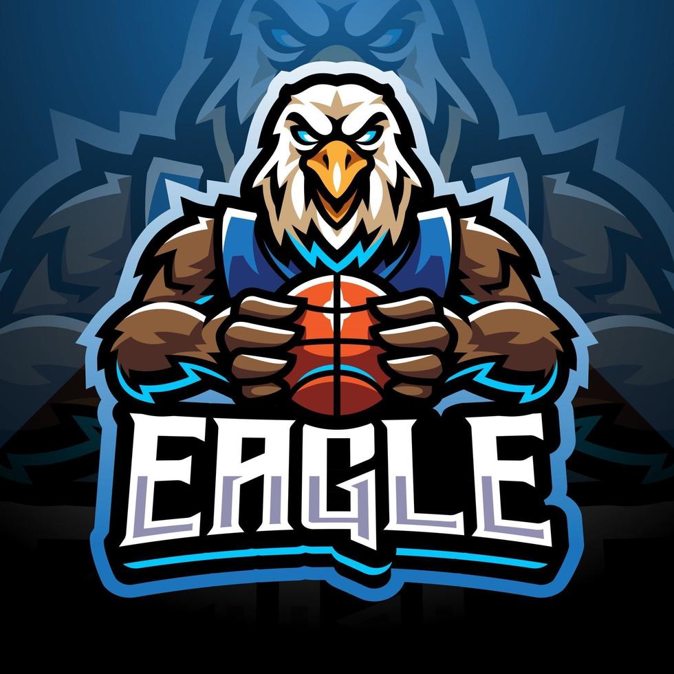 diseño de logotipo de mascota eagle sport esport vector