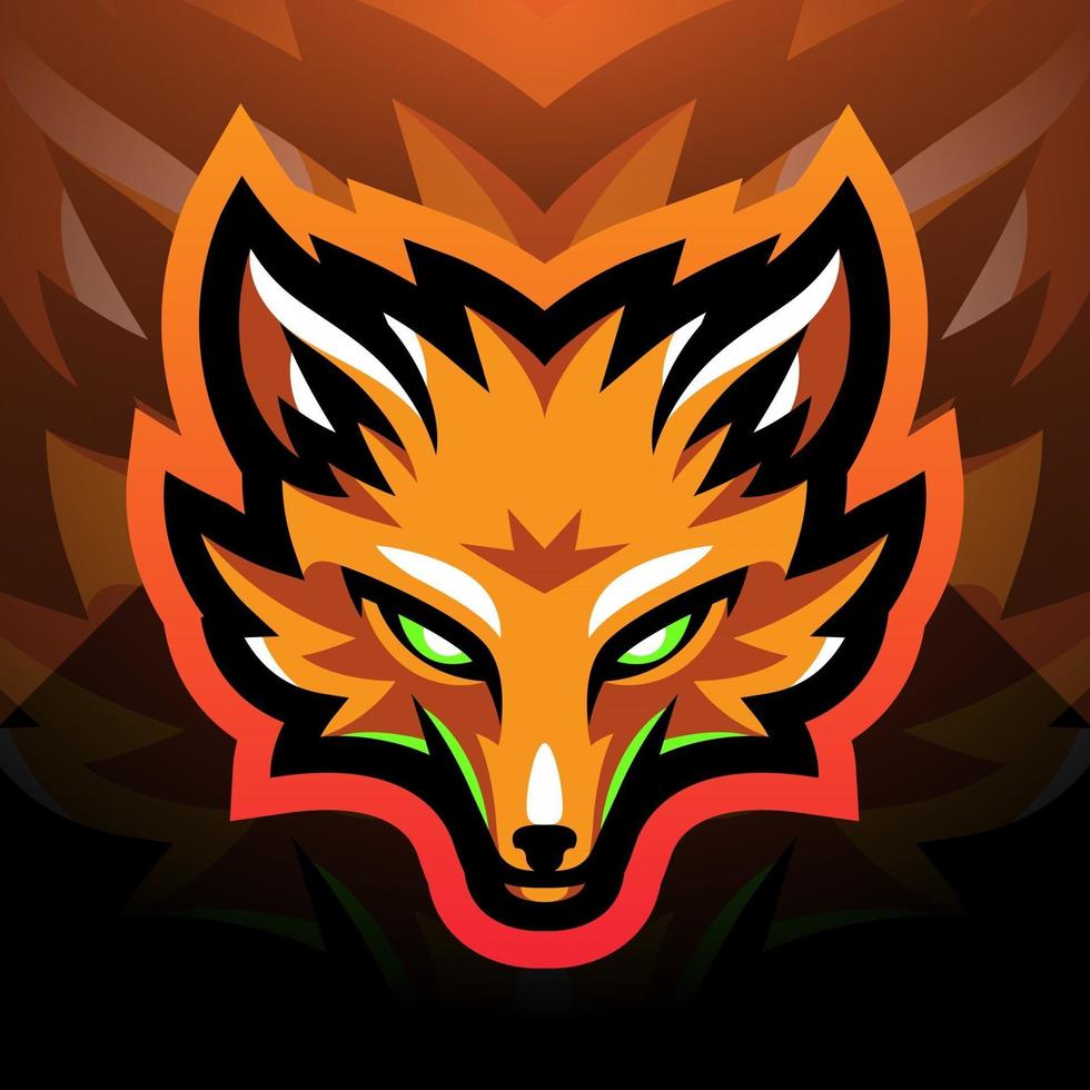 Foxes head sport mascot logo design vector