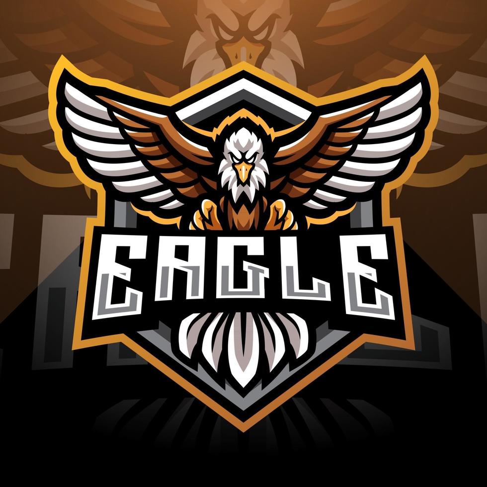 diseño de logotipo de mascota eagle esport vector