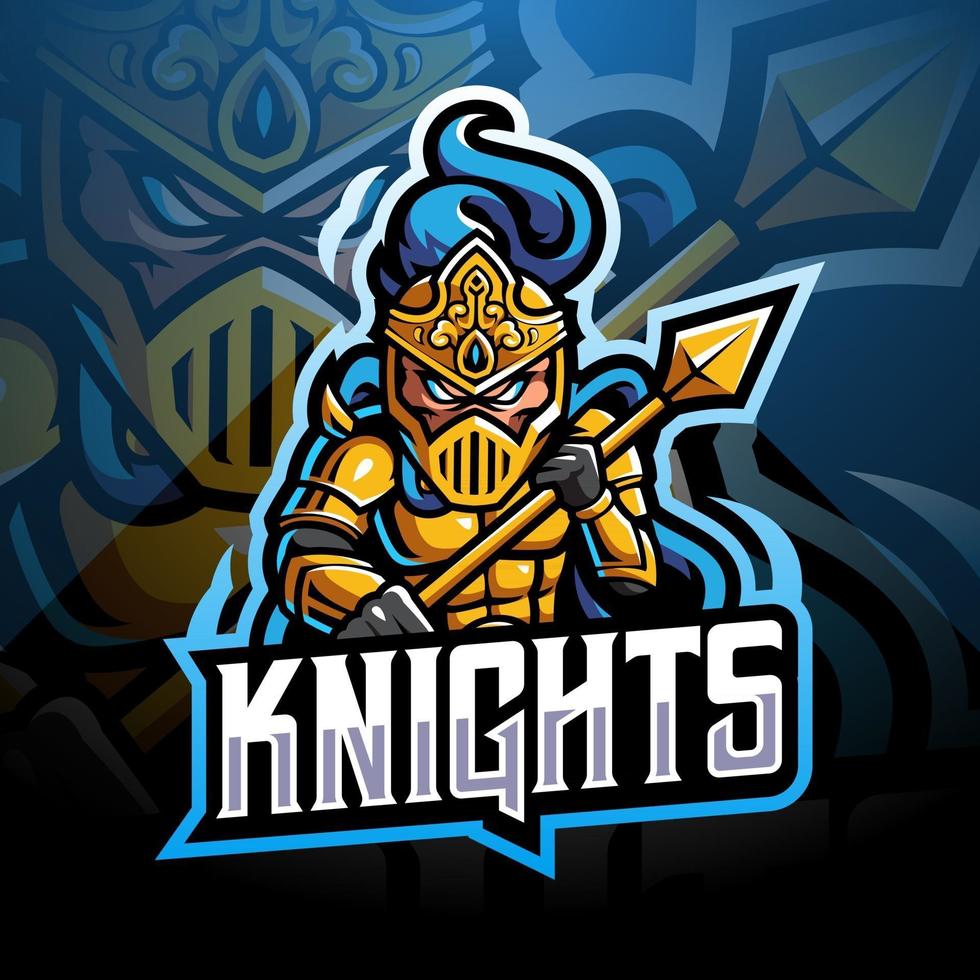 Knight esport mascot logo design vector