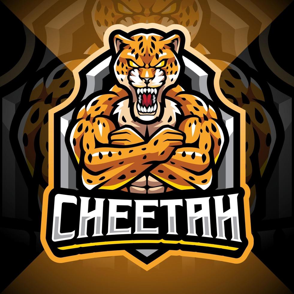 Cheetah esport mascot logo design 2597058 Vector Art at Vecteezy
