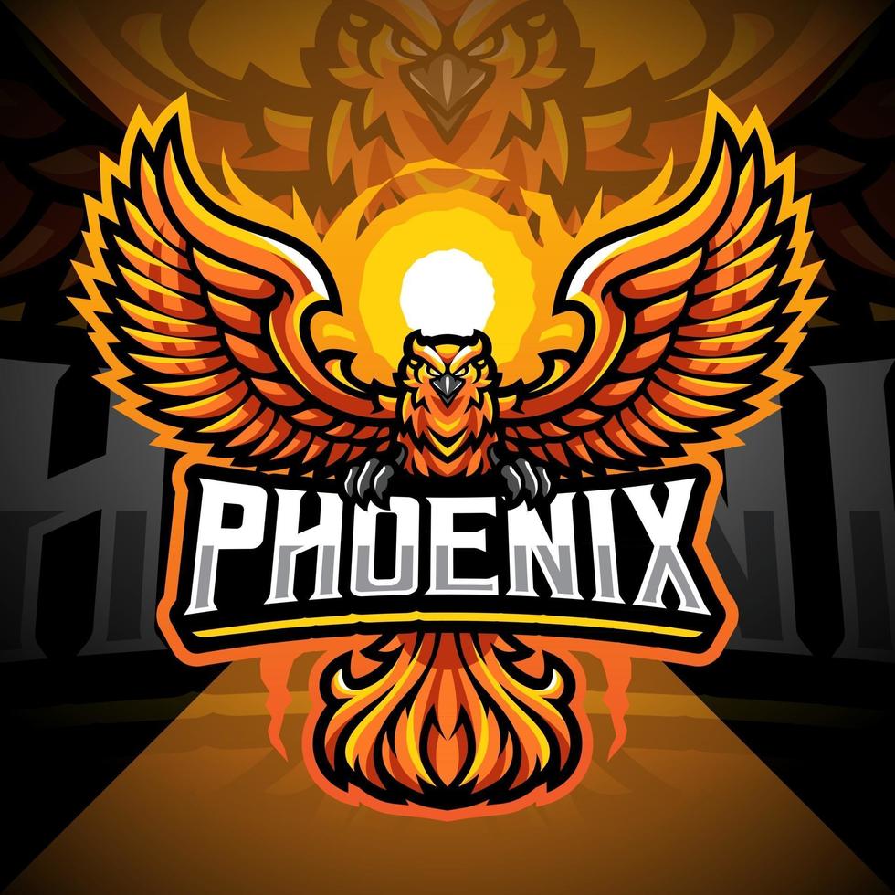 Phoenix esport mascot logo design vector
