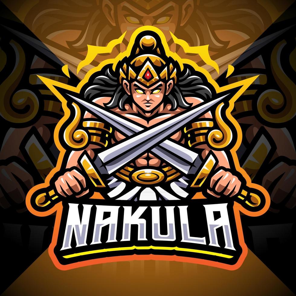 diseño de logotipo de mascota nakula esport vector