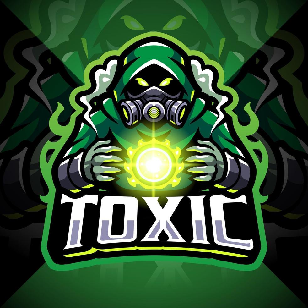 logotipo de la mascota de esport de gas tóxico vector