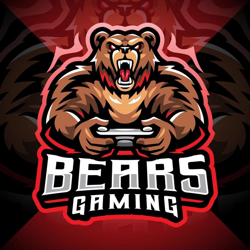 Bears gaming esport mascot logo design vector