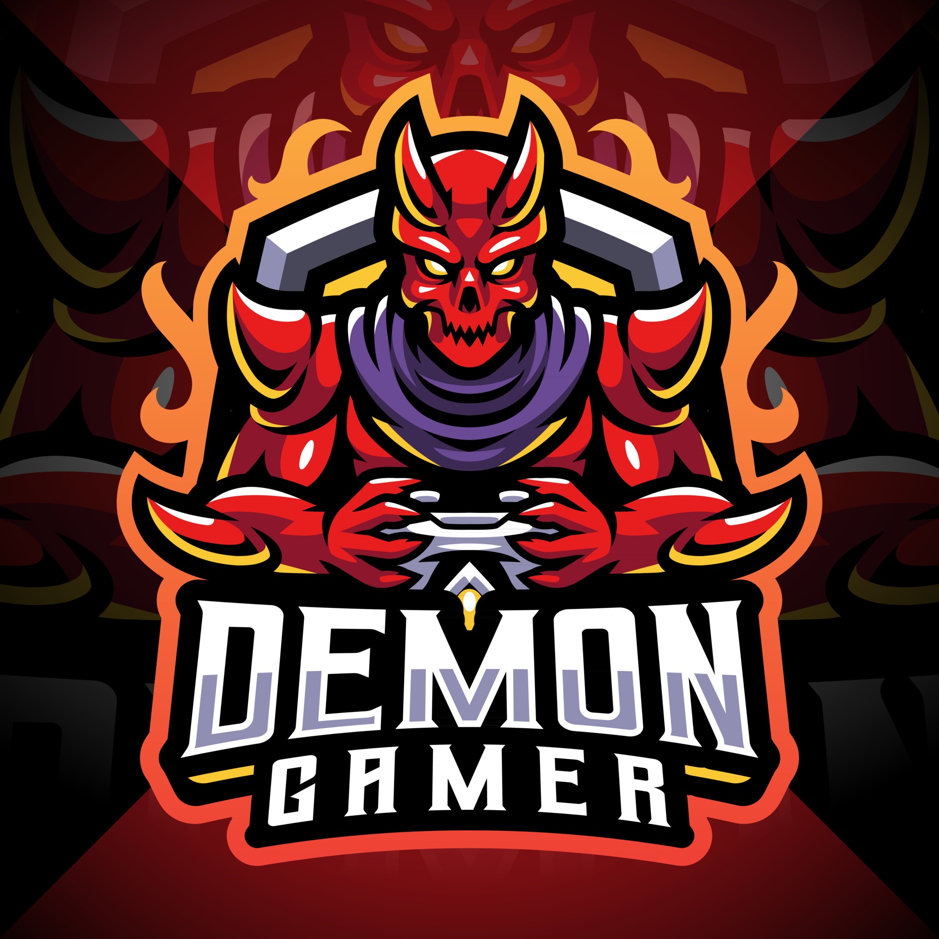 Demon Gamer Esport Mascot Logo Design Vector Art At Vecteezy