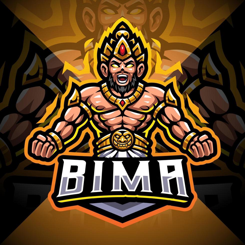 Bima esport mascot logo design vector