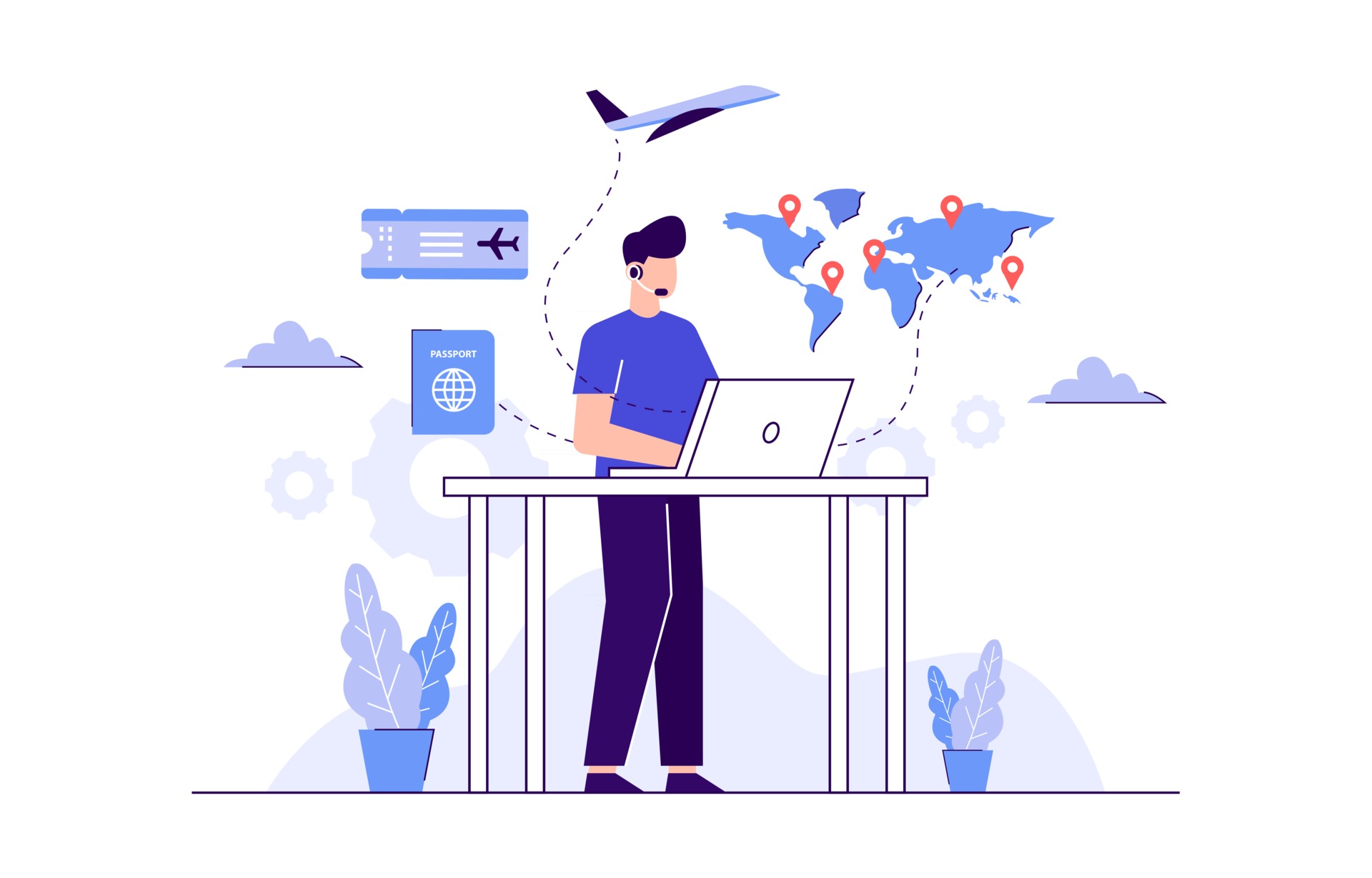 Travel Assistance and Customer Service 2597169 Vector Art at Vecteezy