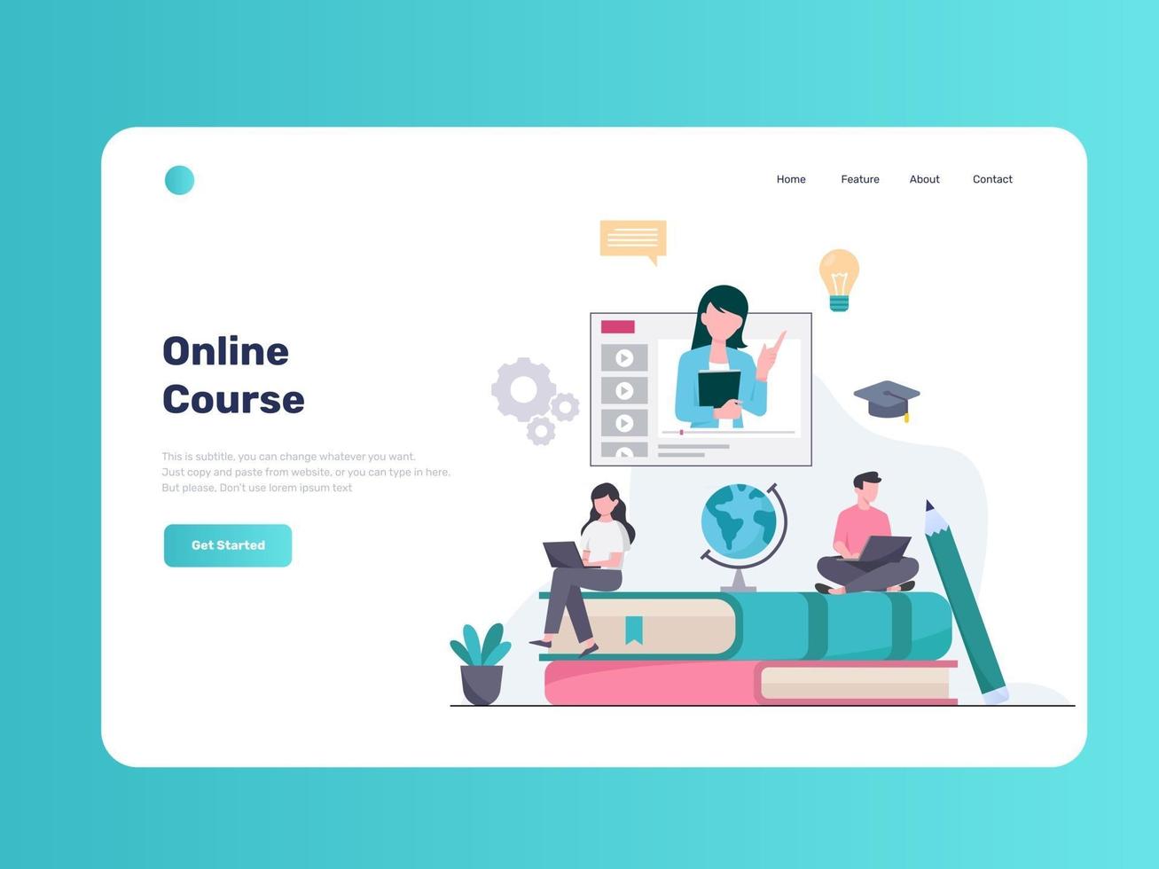 E-Learning and Online Course vector