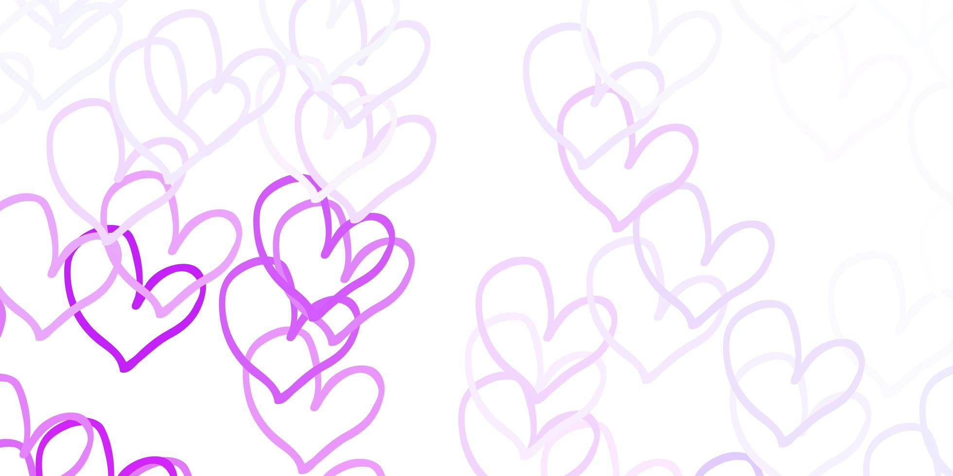 Light Purple vector texture with lovely hearts