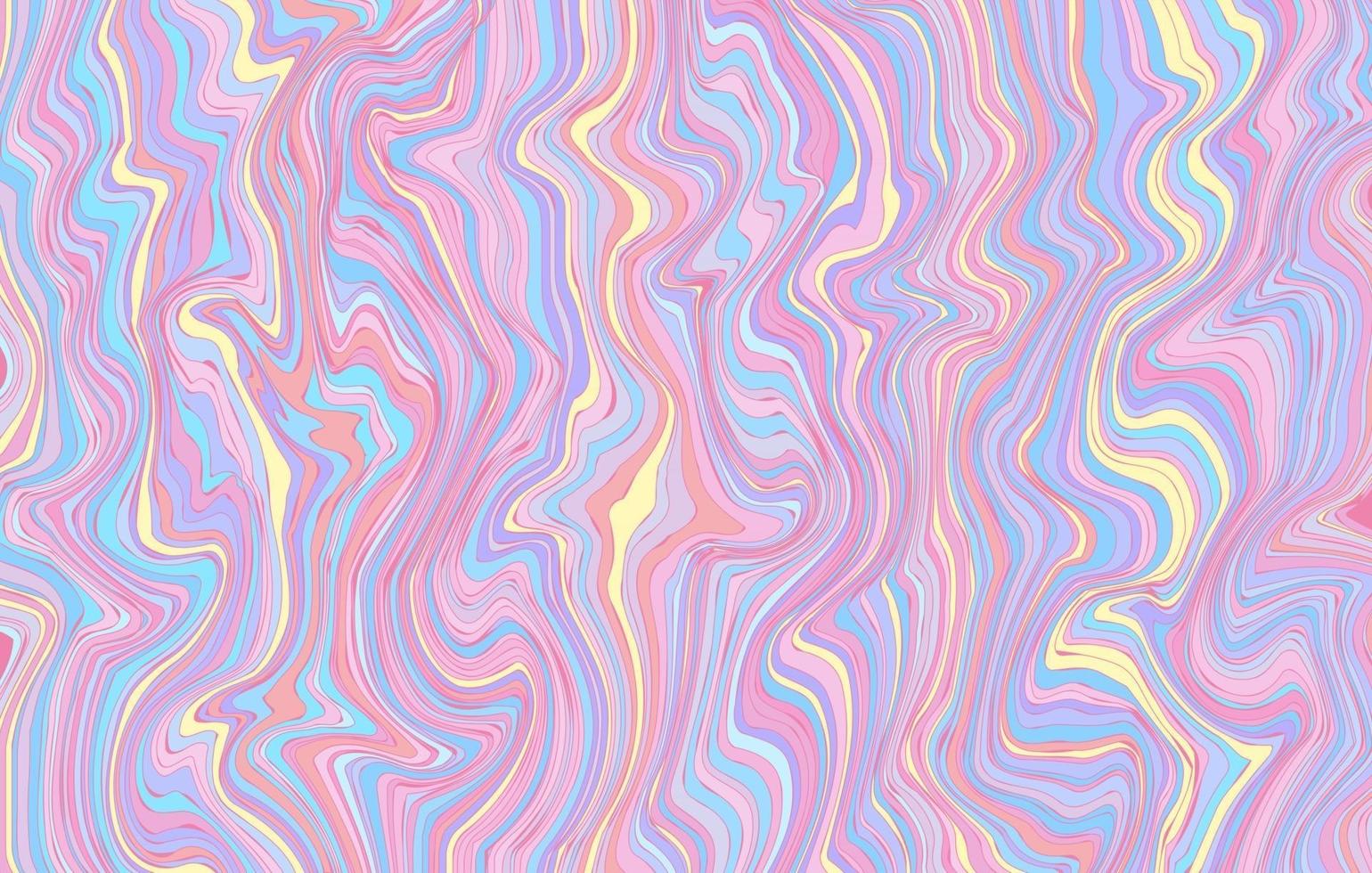 Abstract liquid dynamic trendy gradient wave background. Fluid pastel marble texture, Holographic color design. Modern pink, light blue, yellow wavy pattern. Vector illustration