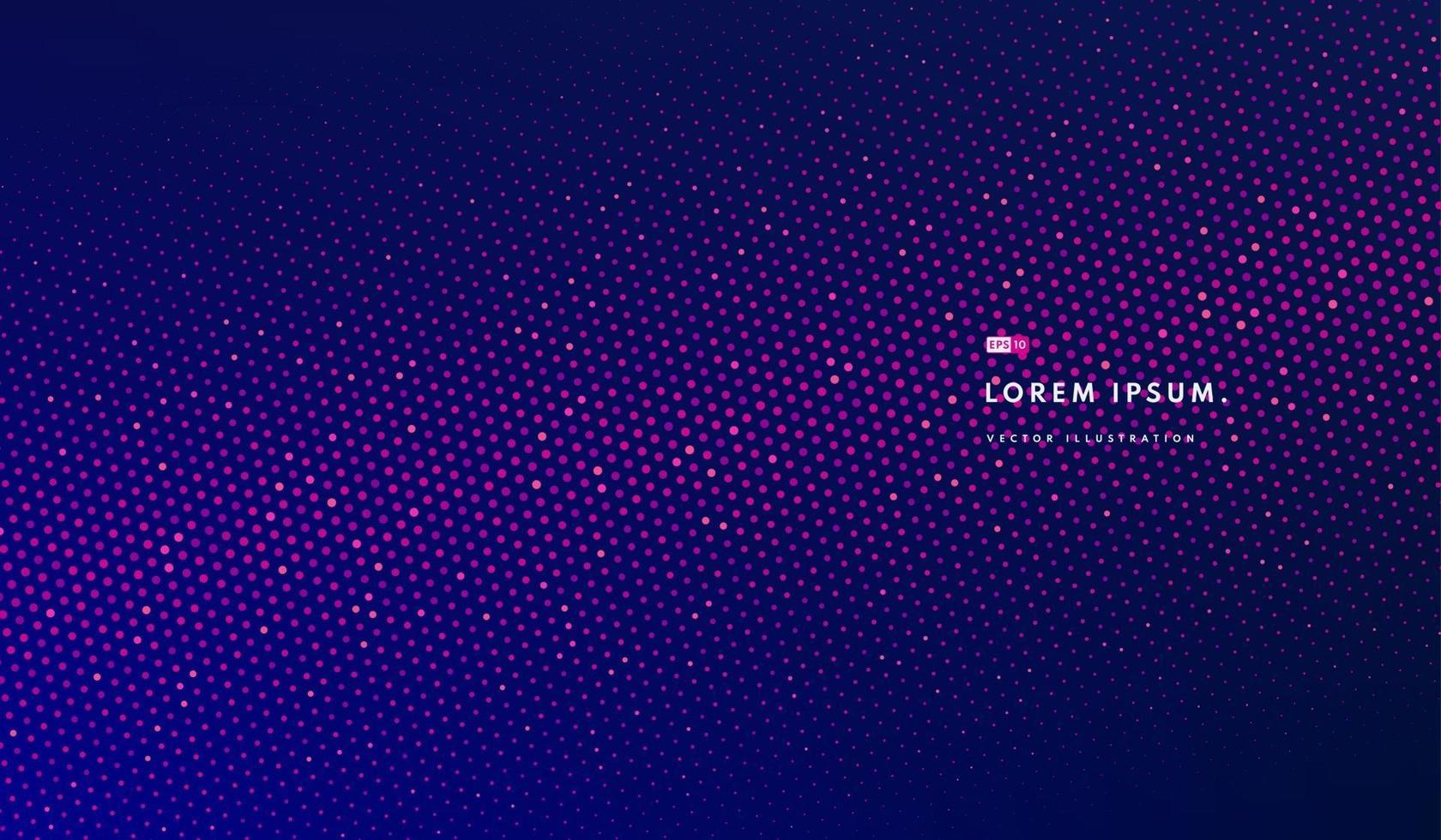 Abstract glow pattern dots banner, Pink and red color halftone on dark blue background. Simple flat design with copy space. Minimal and modern banner design. Tech futuristic style. Vector illustration
