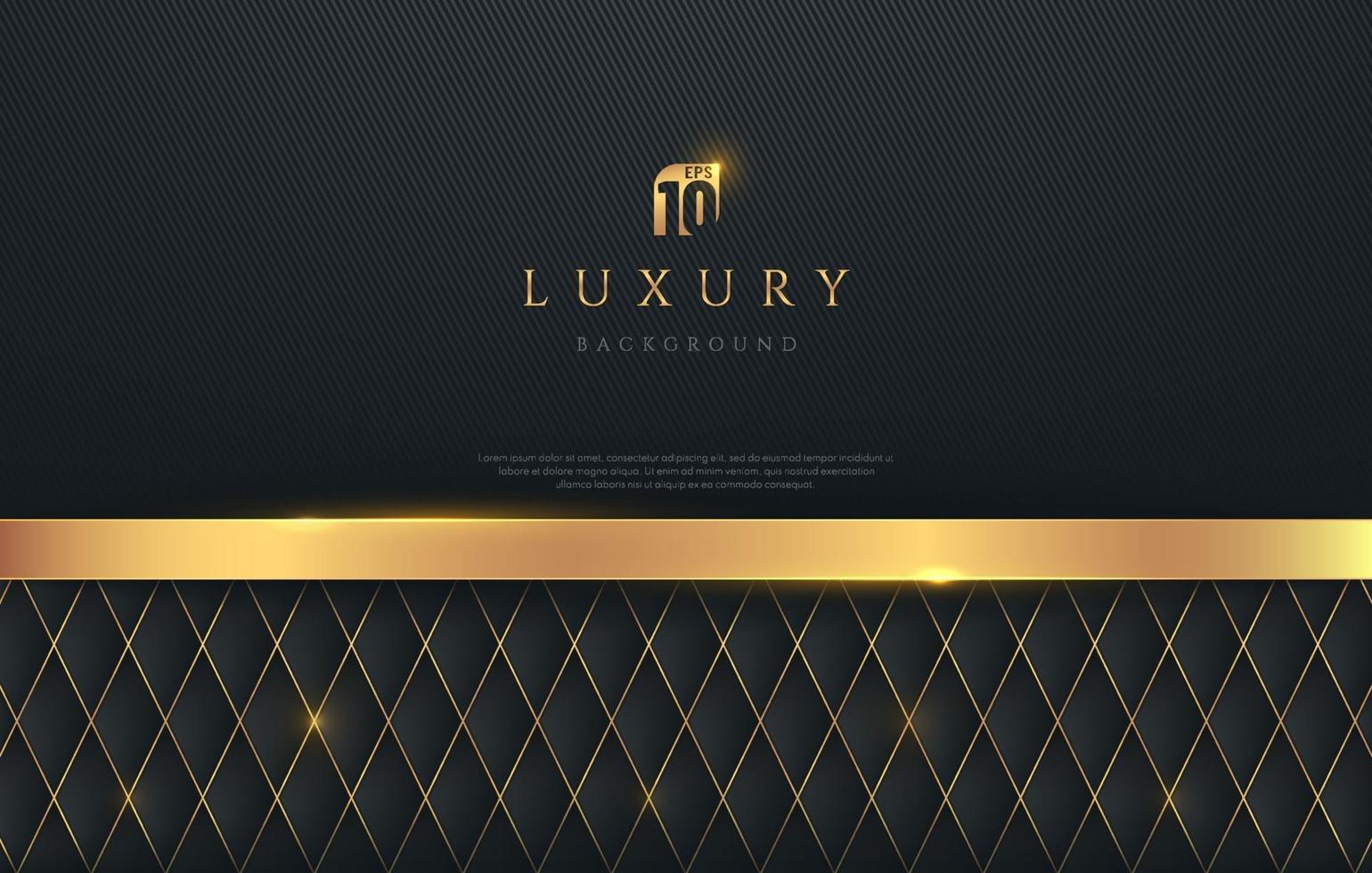 Abstract luxury black stripe with gold border on the dark geometric texture  background. VIP invitation banner with copy space. Premium and elegant  style. Vector illustration. 2597399 Vector Art at Vecteezy