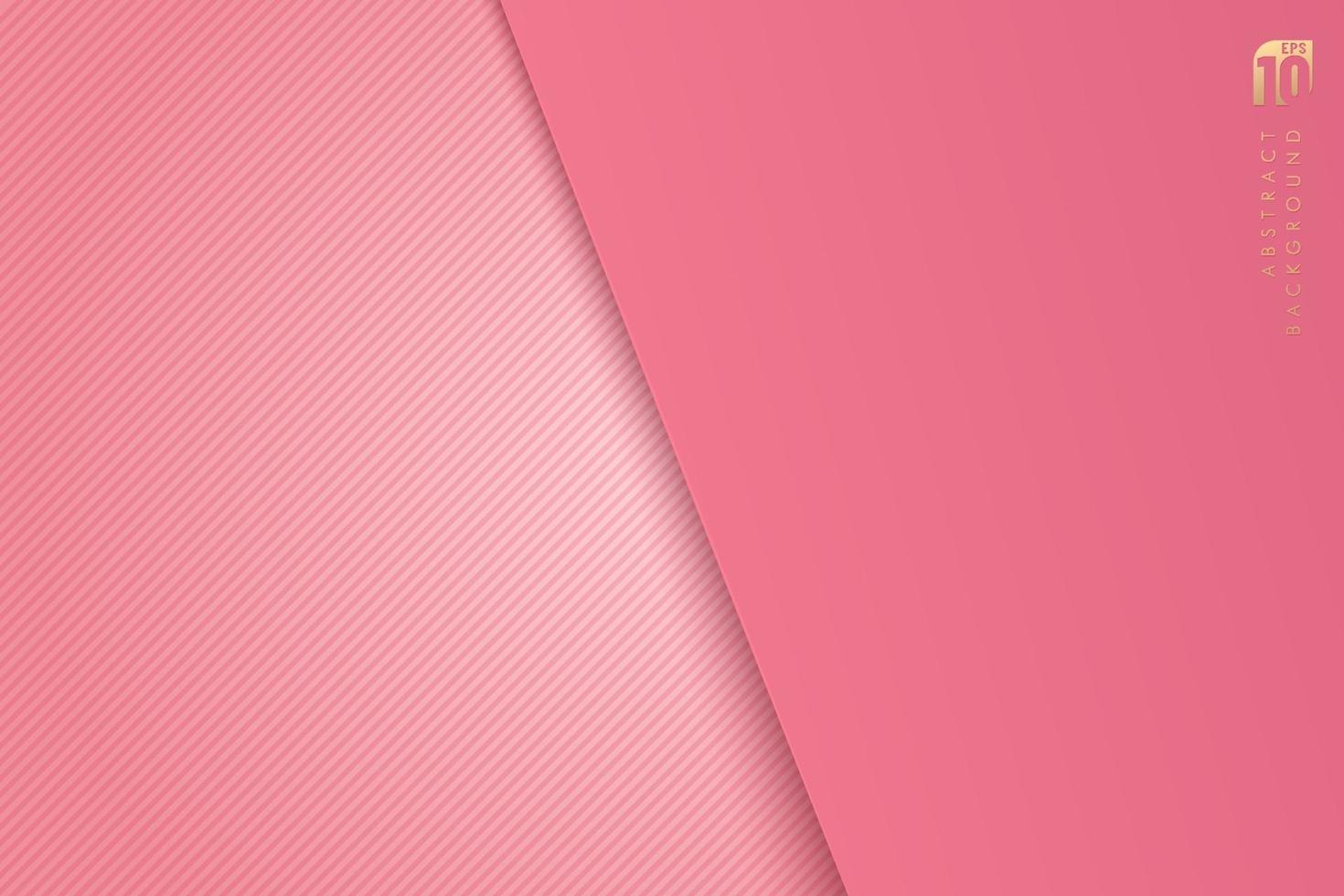 Pink paper dimension overlapping layer background with shadow. Abstract pastel geometric pattern design. You can use for brochure, card, flyer, poster, banner web, etc. Vector illustration