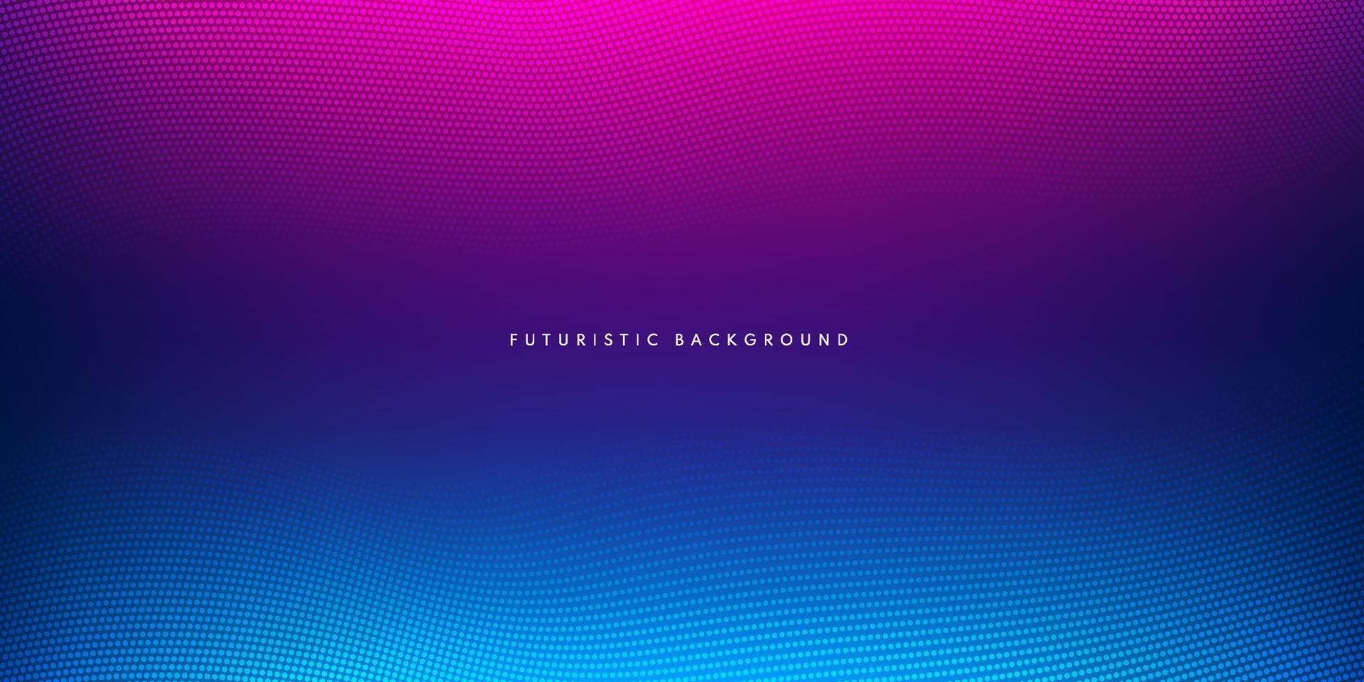 patrón de semitono abstracto brillante azul claro y rosa púrpura sobre fondo oscuro con espacio de copia. diseño de patrón de puntos futurista moderno. ilustración vectorial. vector