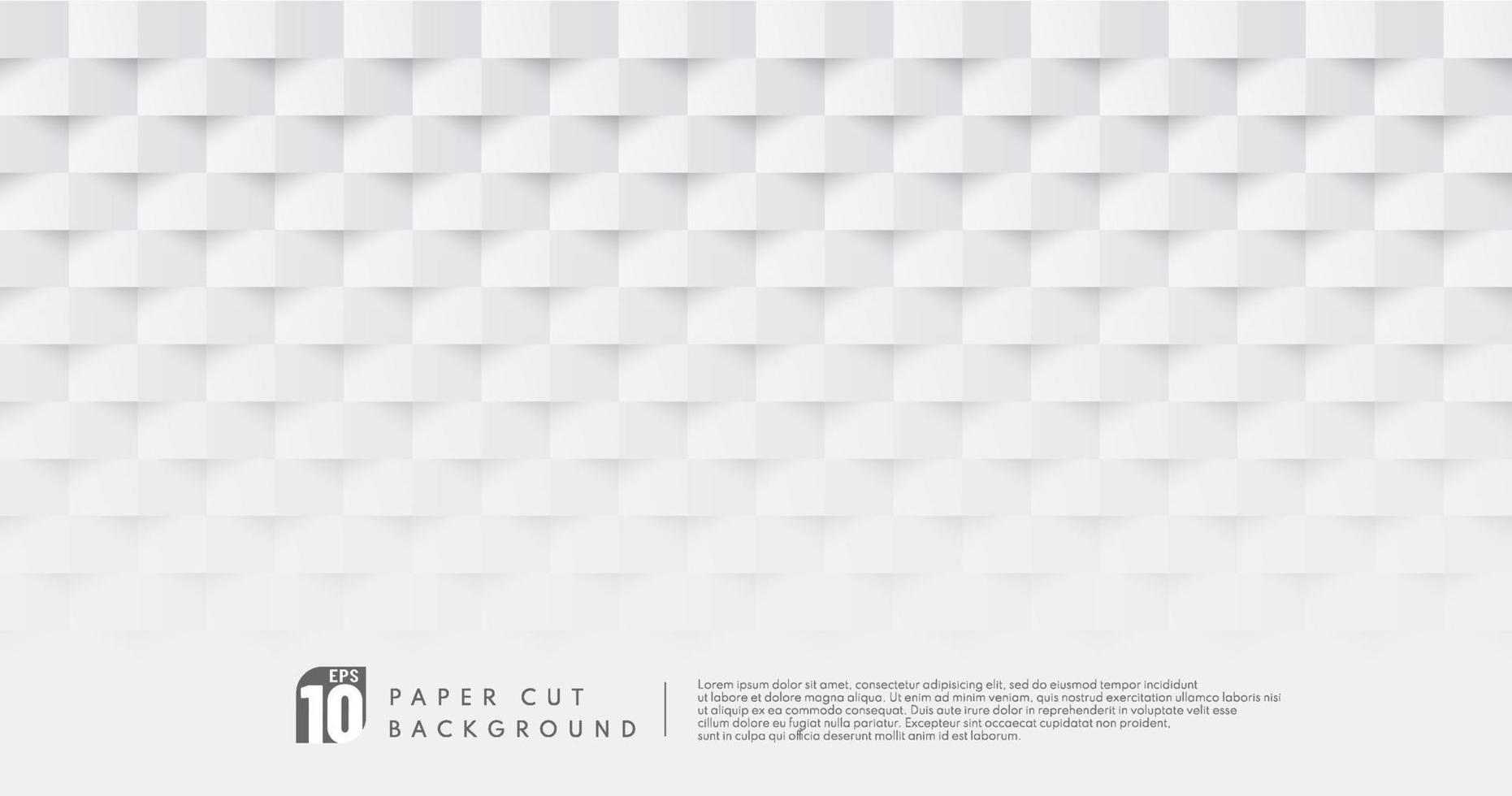 Abstract white and grey color paper cut design pattern background with copy space. You can use for cover design, artwork, ad, poster, presentation. Simple and minimal pastel design. Vector illustration