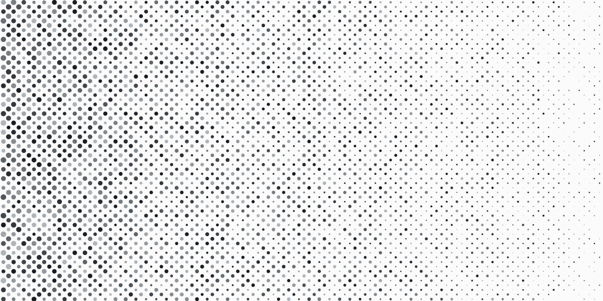 Abstract black and grey halftone dots on white background and texture with copy space. Simple pattern banner design. Vector illustration