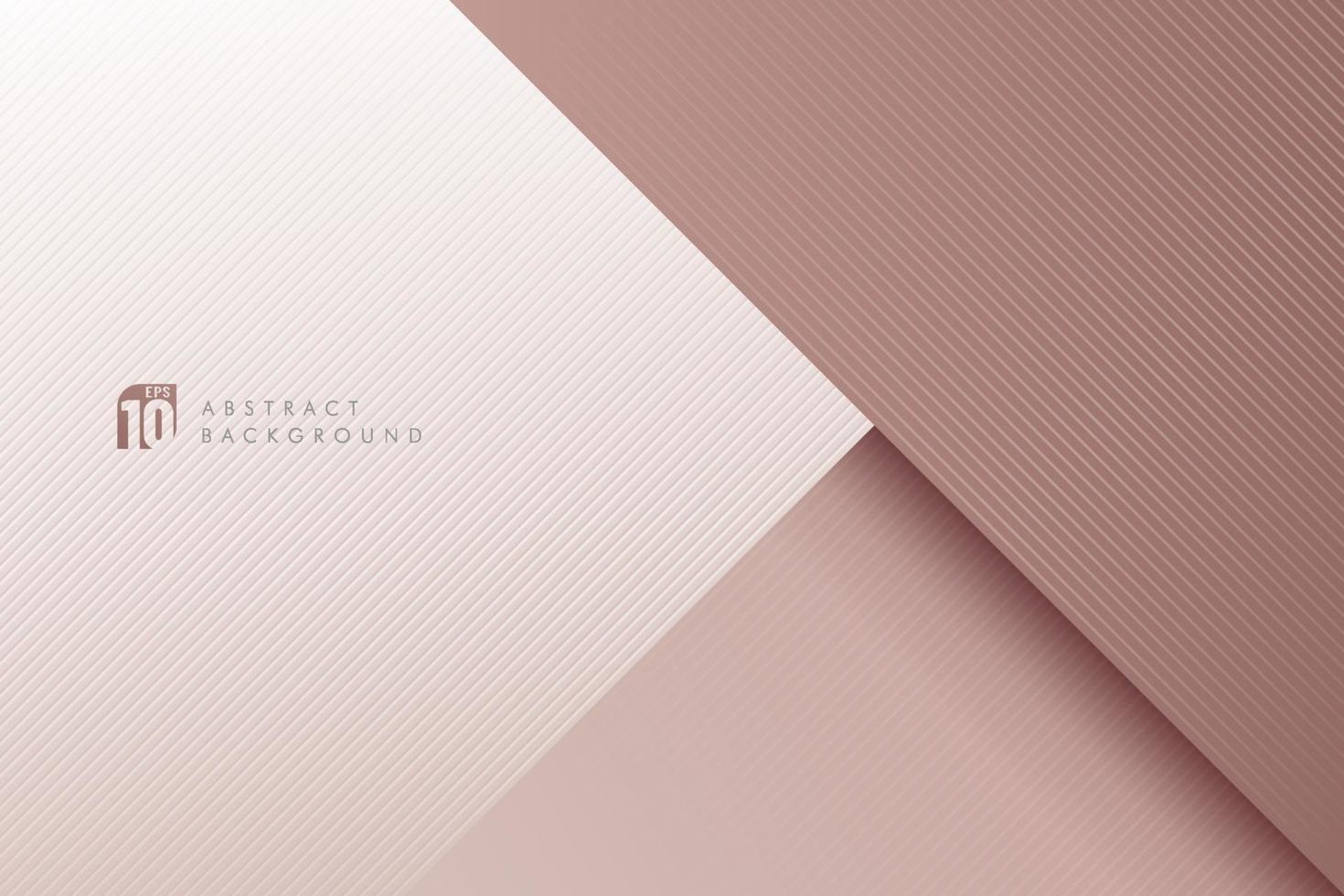 Abstract rose gold paper color dimension overlapping layer background with shadow. Luxury geometric pattern design with copy space. You can use for brochure, card, poster, banner web. Vector EPS10