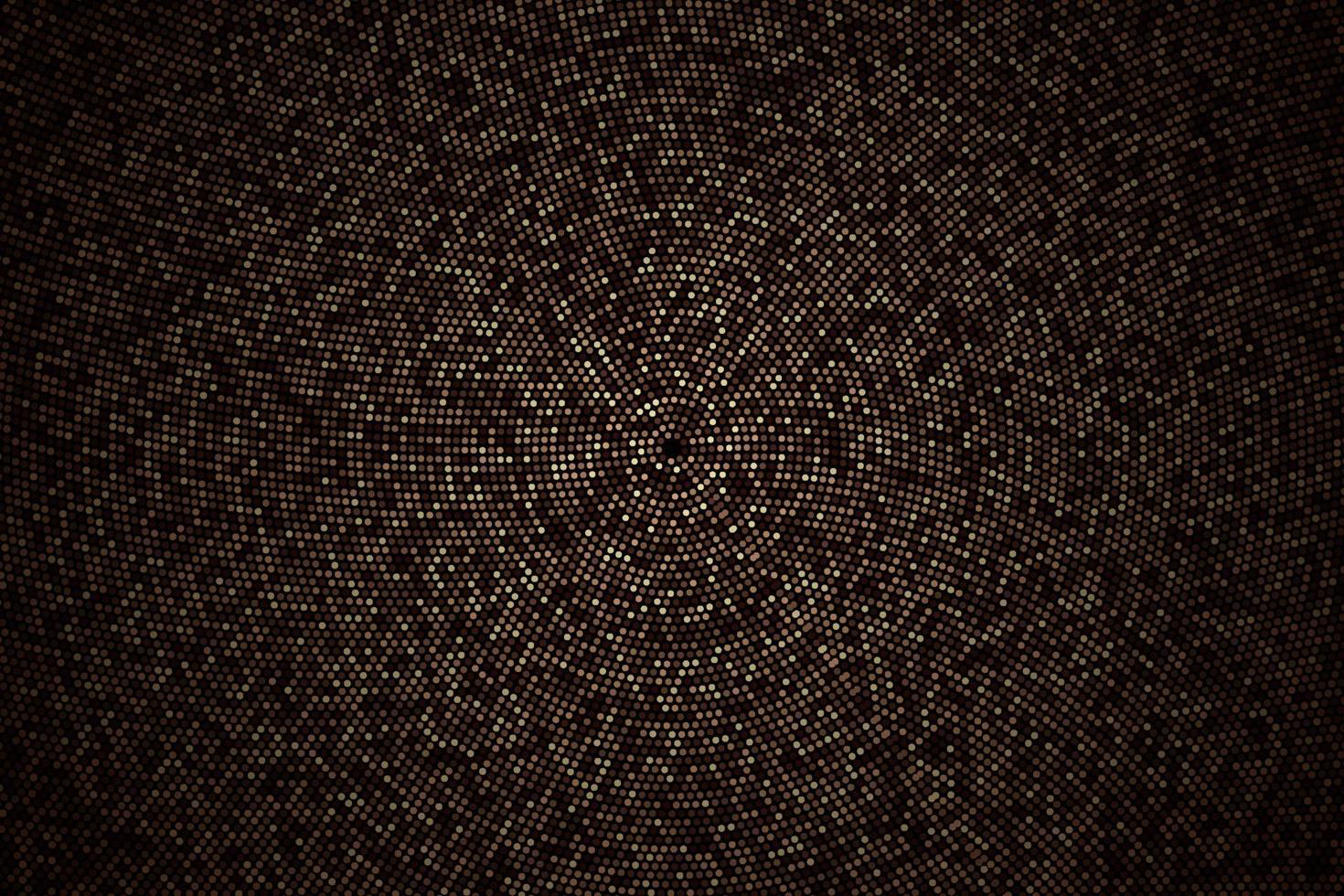 Abstract circular retro pattern. Golden explosion of confetti digitally generated. Gold glitter texture on a black background halftone style. Vector illustration