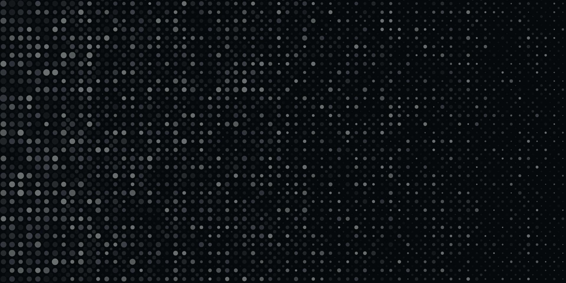 Abstract black and grey halftone dots on dark background and texture with copy space. Vector illustration