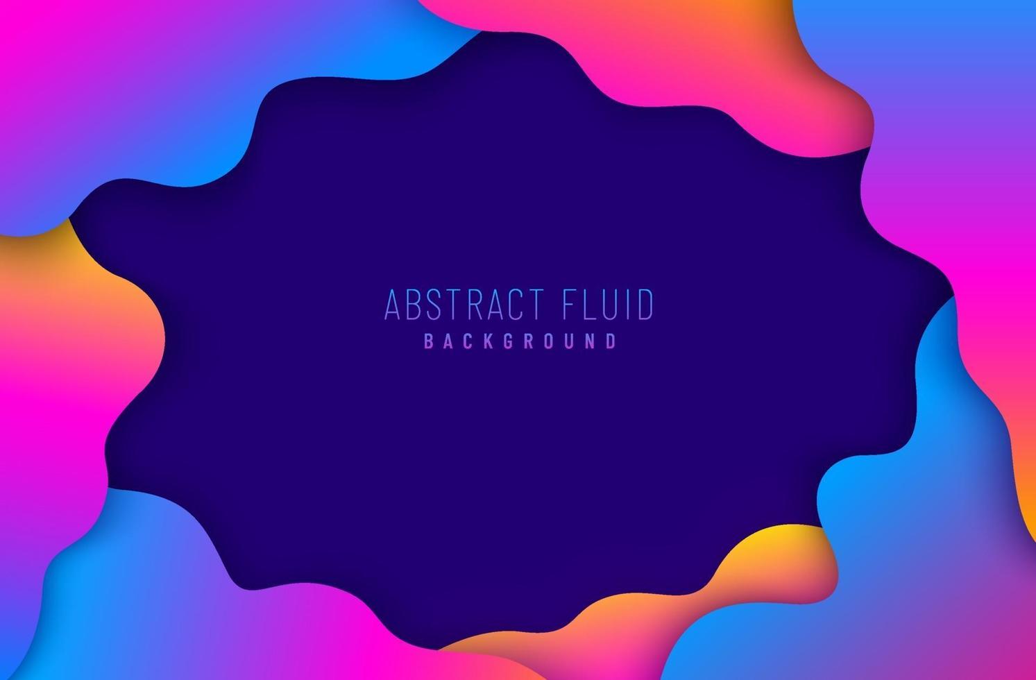 Fondo futurista de formas onduladas líquidas abstractas azul púrpura rosa y amarillo con espacio de copia. Diseño de plantilla de vector de ondas brillantes degradado de moda. ilustración vectorial