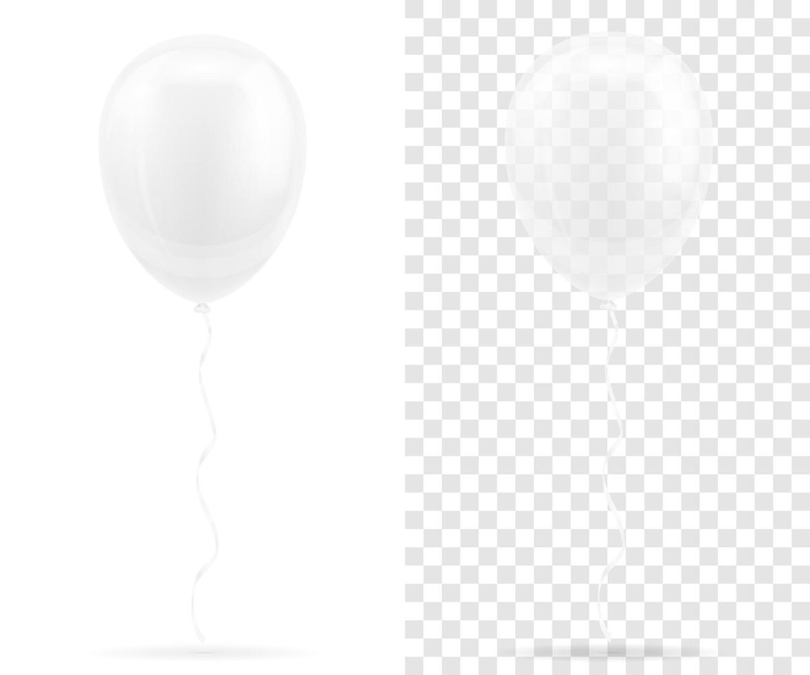 celebratory transparent balloons pumped helium with ribbon stock vector illustration isolated on white background
