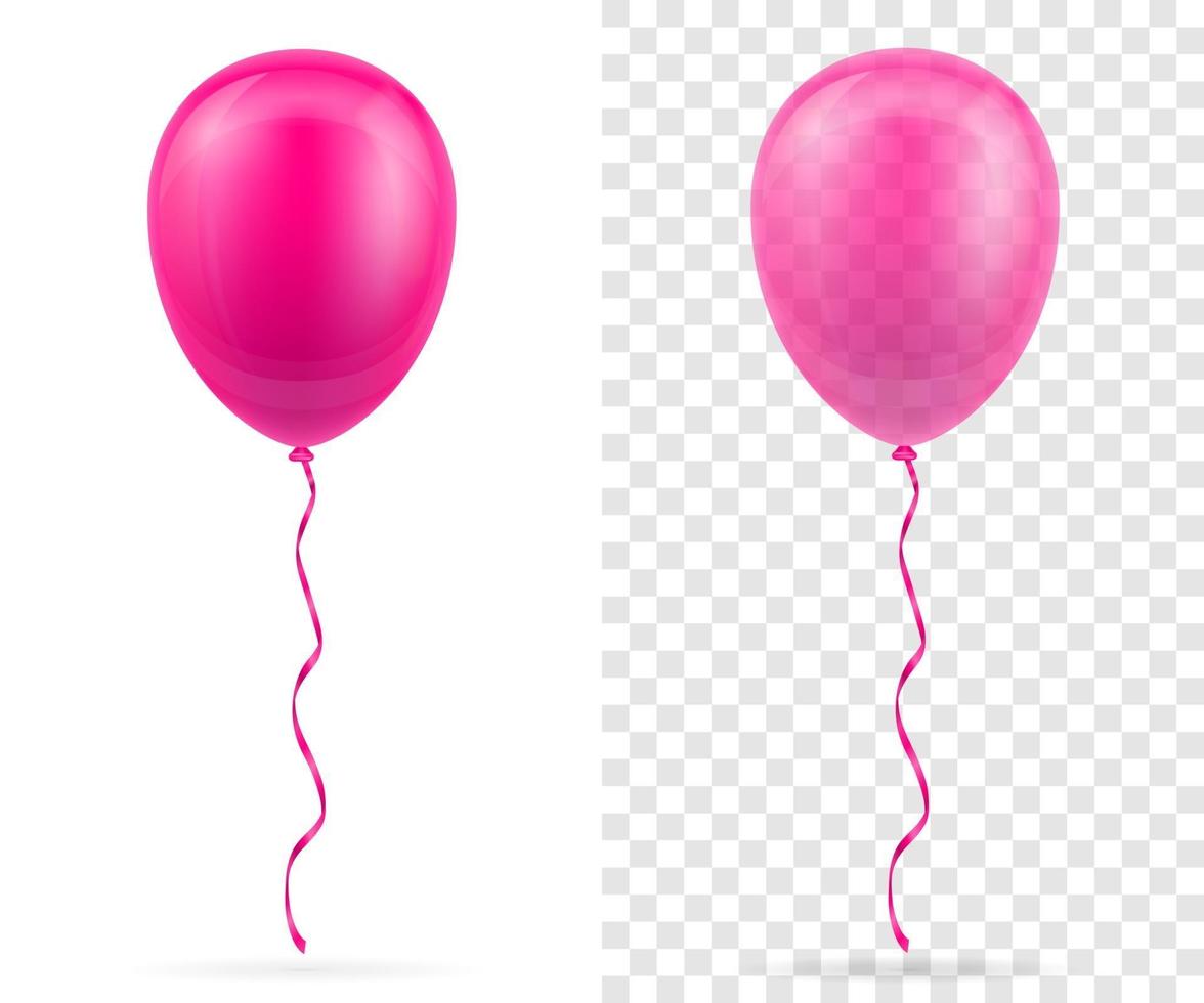 celebratory transparent balloons pumped helium with ribbon stock vector illustration isolated on white background
