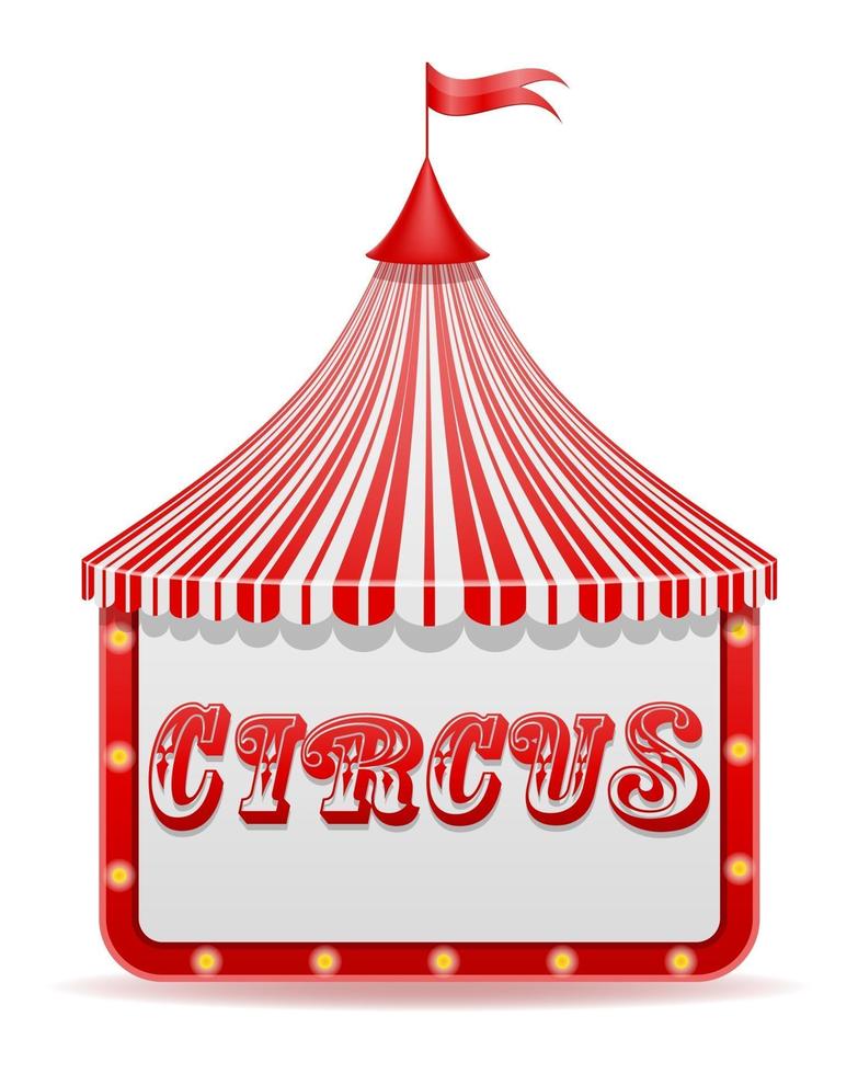 Ilustración de vector stock de carpa de circo rojo rayado aislado sobre fondo blanco