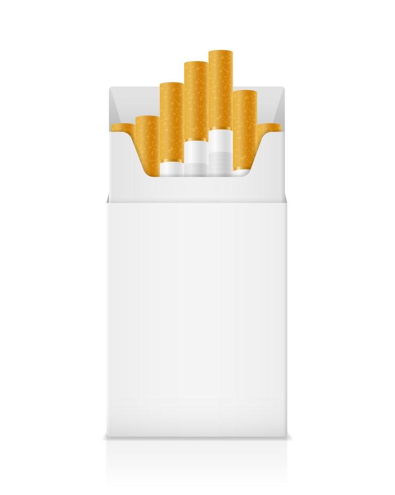 plantilla en blanco paquete vacío de cigarrillos stock vector ilustración aislado sobre fondo blanco