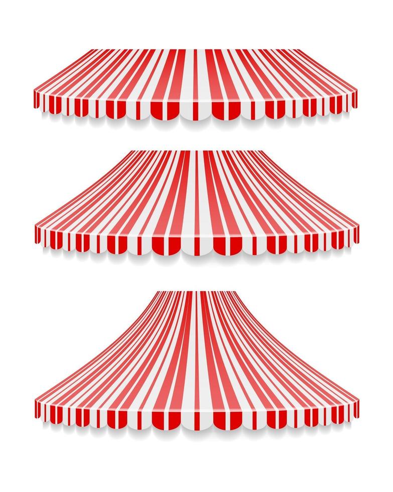 Ilustración de vector stock de carpa de circo rojo rayado aislado sobre fondo blanco