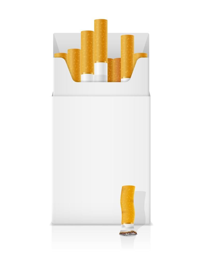 plantilla en blanco paquete vacío de cigarrillos stock vector ilustración aislado sobre fondo blanco