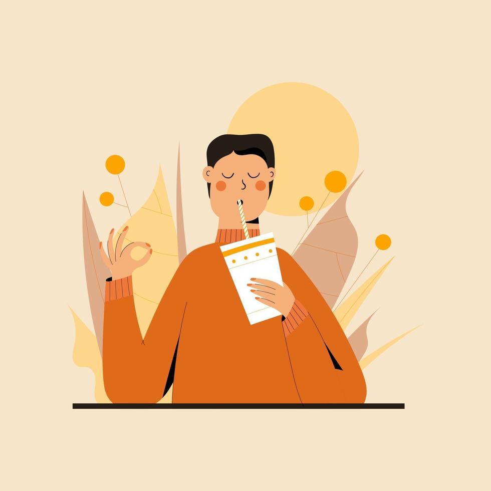 Mindful eating meditation vector