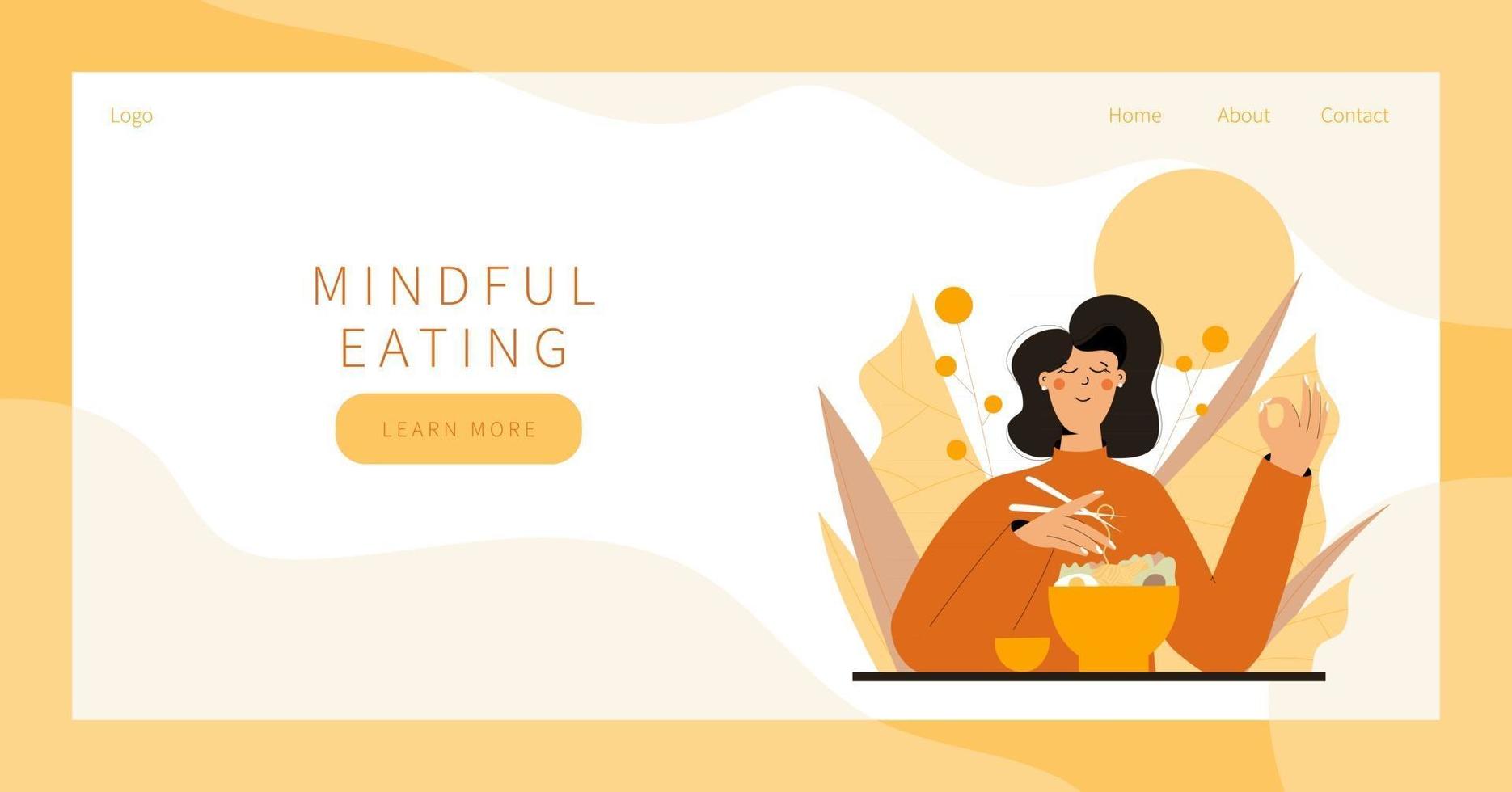 Mindful eating meditation vector