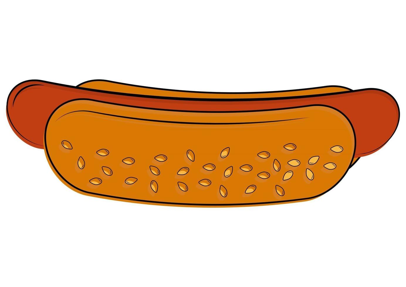 Hot dog. Weiner buns with sausage inside. Hot dog in flat style, isolated on white background vector