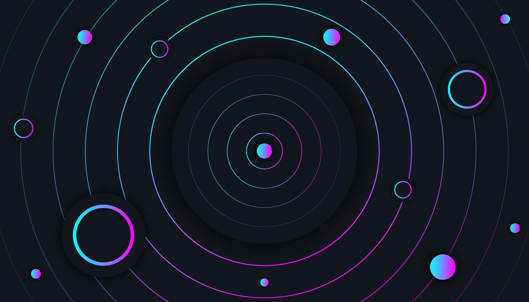 Dark Background with Gradient Circles vector