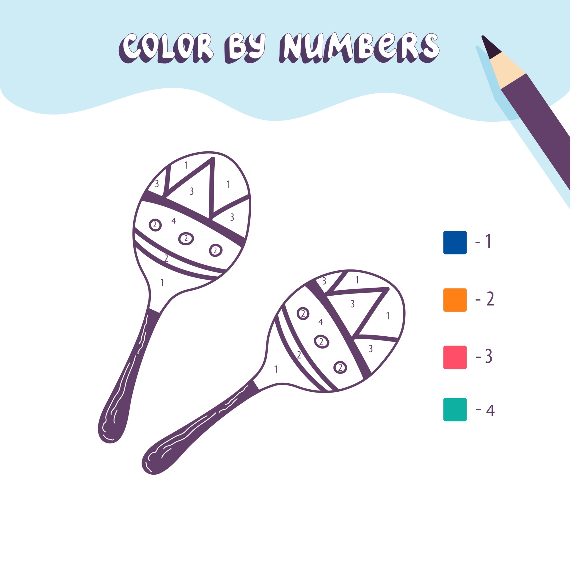 wallpapers Maracas Drawing For Kids coloring page with cute maracas color