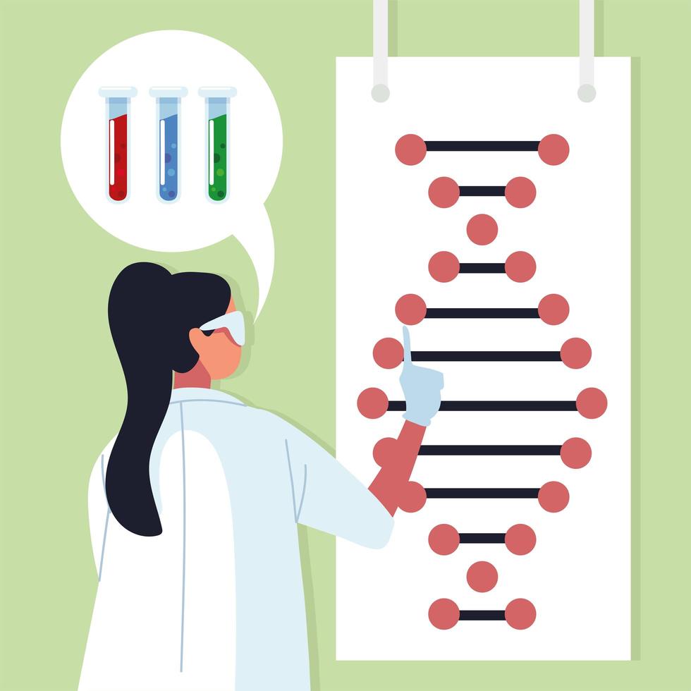 woman doctor genetic engineering vector