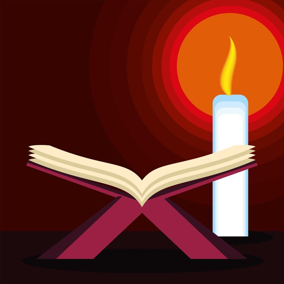 book with candle vector