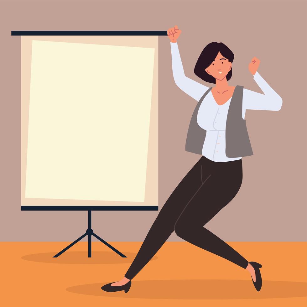 businesswoman board presentation vector