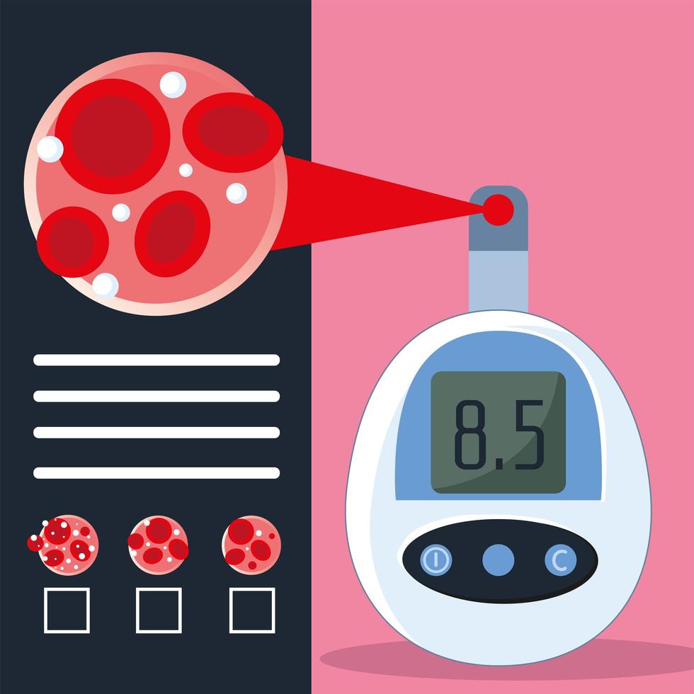 medidor de glucosa en la sangre vector