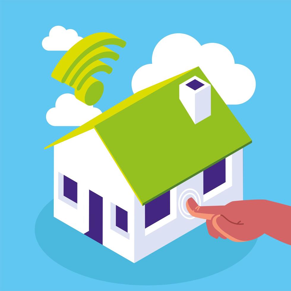 smart home wifi vector
