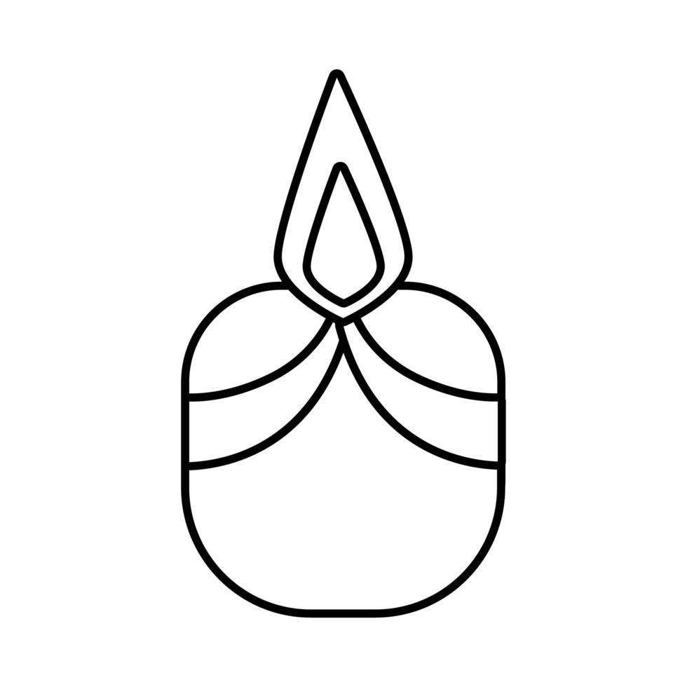 diwali candle line style icon vector